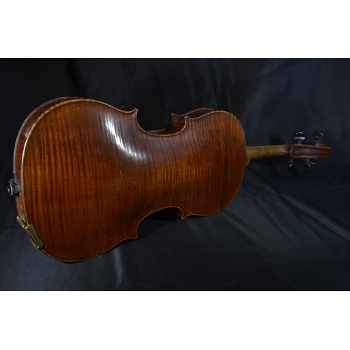 339 - Gebruder Placht violin, 1858, length 59cm, with bow