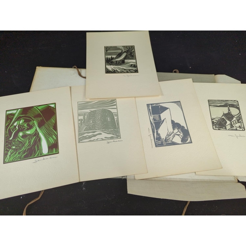 337A - Folder of 1930's signed lithographs by Canadian printmaker, illustrator and sculptor Maurice Gaudrea... 