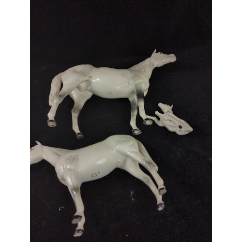 349 - Beswick Dapple grey stallion, mare and foal