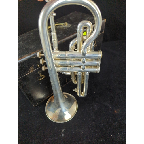 360 - S. Rose & Co. Bombay cornet with wooden case. Made in the UK by Allison & Co and exported to... 