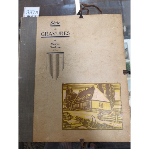 337A - Folder of 1930's signed lithographs by Canadian printmaker, illustrator and sculptor Maurice Gaudrea... 