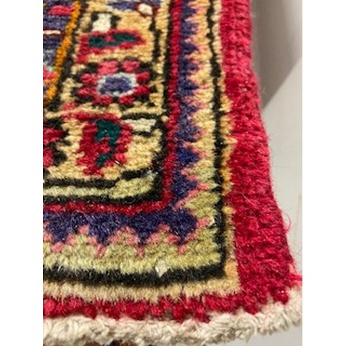 532 - Handmade Persian wool rug, in pink, blue & green tones. 288cm x 210cm