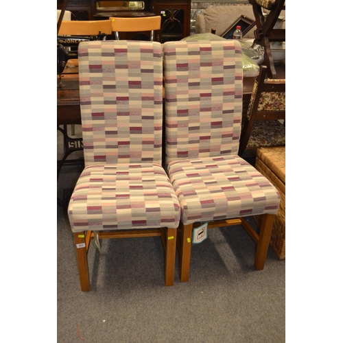 1234 - Pair of modern upholstered, high backed dining chairs