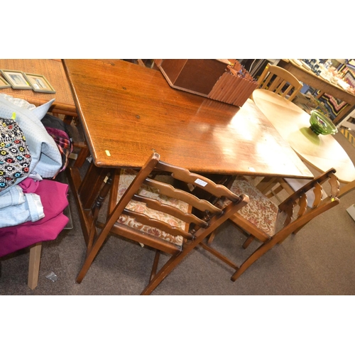 1238 - Oak refectory style dining table 138cm x 66cm