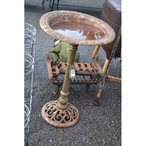 178 - Cast iron bird bath. D38cm H59cm