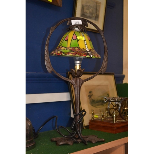 533 - Tiffany style table lamp. overall height 47cm