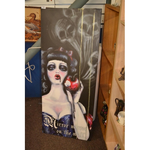 576 - Printed canvas. Gothic style 'Mirror Mirror On The wall'. 51cm x 122cm