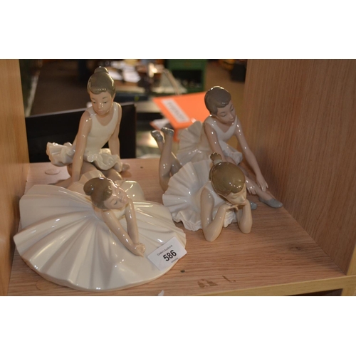 586 - Four Nao ballet figures