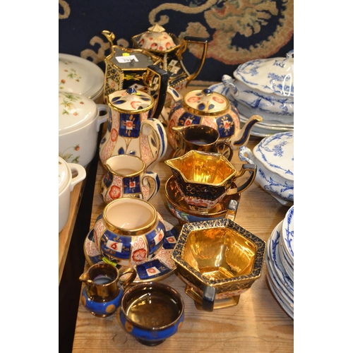 792 - Burslem Sudlows (Imari style) tea ware etc