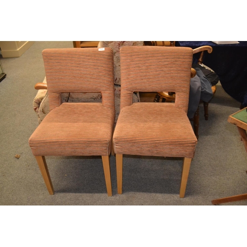 1221 - Pair of striped upholstered dining chairs