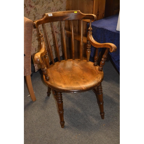 1223 - Stained pine carver chair