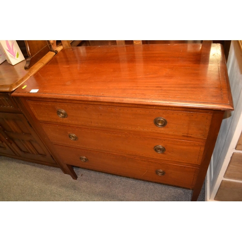 1151 - 3 drawer chest of drawers with inlaid details