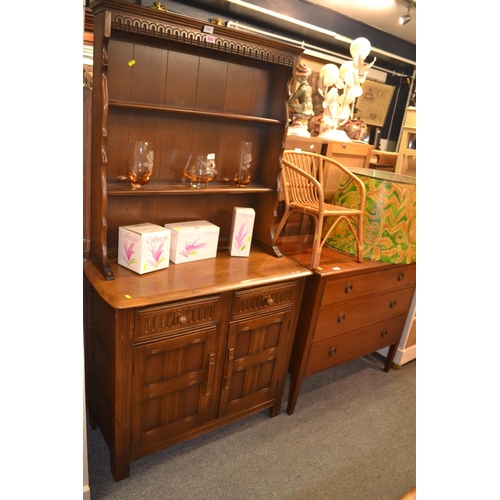 1153 - 2 door 2 drawer dresser. W89cm H172cm