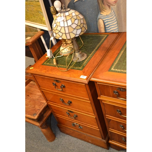 1165 - Leather topped 4 drawer filing cabinet