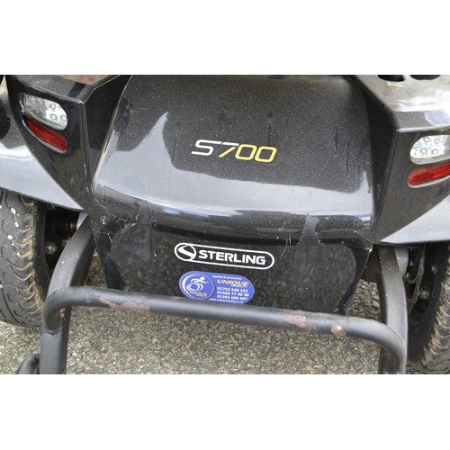 69 - Sterling S700 mobility scooter with key, charger & instructions & sound mounted bag