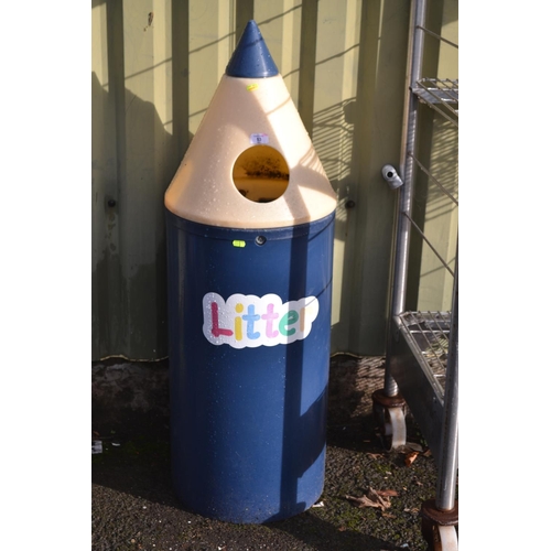 13 - Plastic pencil shaped bin. H117cm