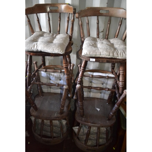 273 - 8 captains style dining chairs, with cushion pads