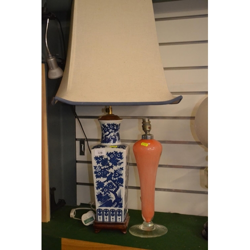 329 - Two large table lamps one oriental