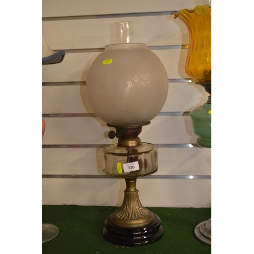 330 - Large oil lamp with wick attached, 55cm high