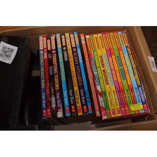 348 - Collection of Horrible Histories books together with a box set of Horrible Geography and dachshund b... 