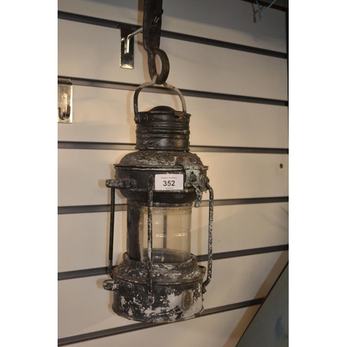 352 - Anchor oil ships lantern, 34cm