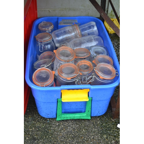 41 - Qty. of various size Kilner style jars.