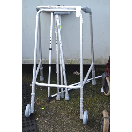 45 - Zimmer frame 7 5 adjustable height walking sticks