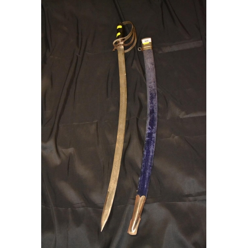 506 - Indian officer's style sword in sheath, overall length 96cm