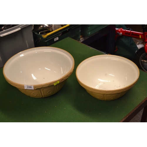 236 - 2 x graduated Mason Cash mixing bowls