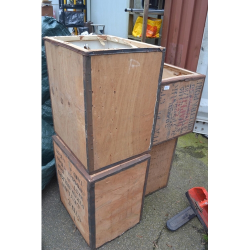 275 - Four Tea chests for storage/packing