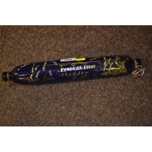 393 - Bristol blue style glass rolling pin