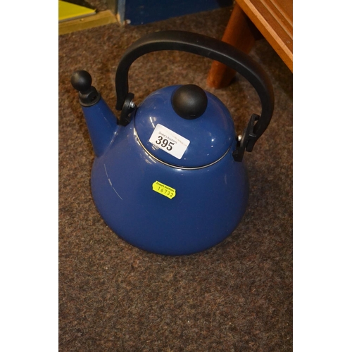 395 - 1.6 ltr Le Cruset blue enameled kettle