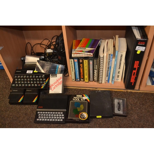 403 - Sinclair ZX81 and ZX Spectrum with ZX interface 1 and64 k Memory pack, plus ZX printer, 2 ZX Microdr... 