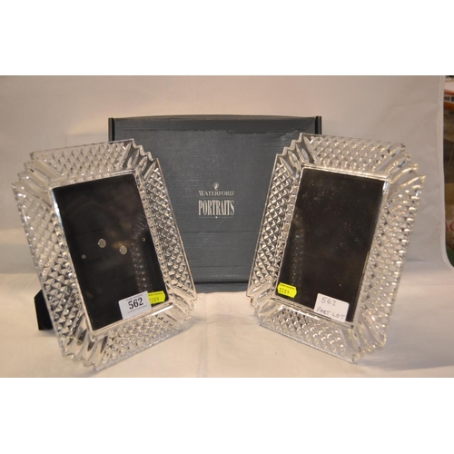 Pair of Waterford Crystal Makefield photo frames, overall 23x18cm, with