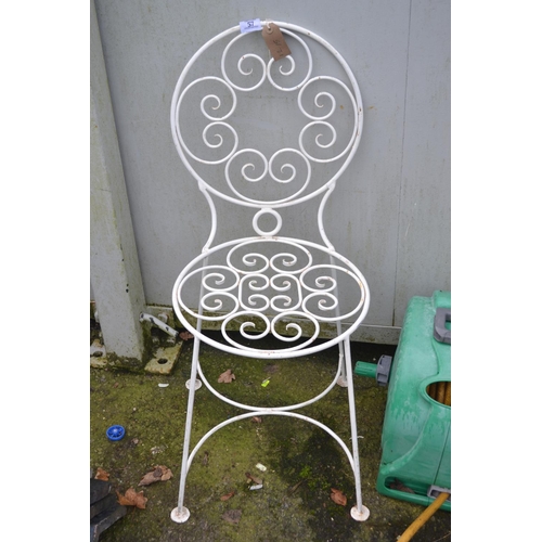 57 - Scroll metal bistro chair