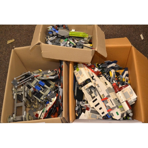 652 - Two boxes of assorted Lego Star Wars themed including part made items.