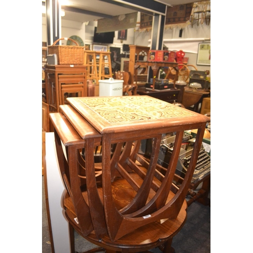 868 - G Plan nest of three tables, largest with tile top 50 x 50 x 50cm