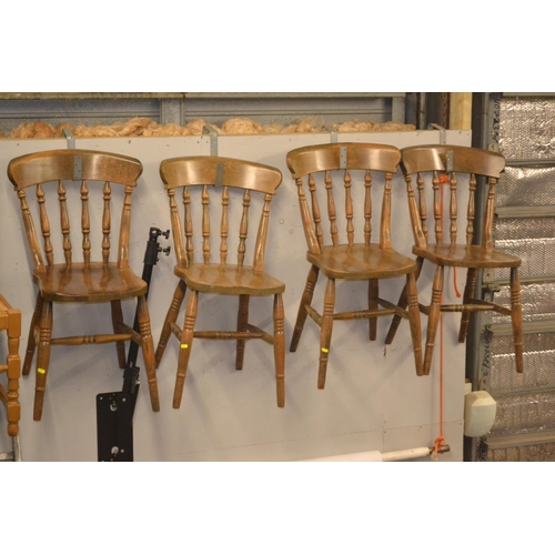 918 - 4 x stick back farmhouse style chairs made in Yugoslavia.