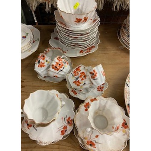 667a - Part tea set with floral painted design fine bone china.