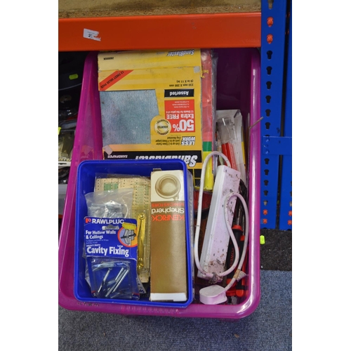 221 - Mixed box of fixings & sandpaper