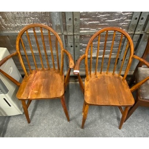 687 - Lovely pair of Ercol carver chairs.