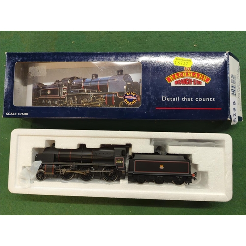 628b - Bachman 00 gauge 32-161 N class 31862  Black E/Emblem slopesided tender.