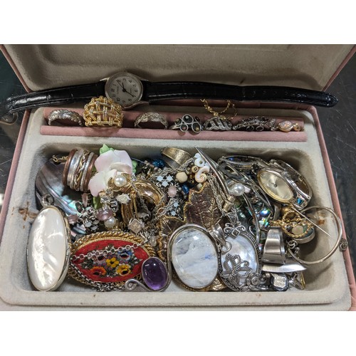 520 - Large collection of costume jewellery on shelf