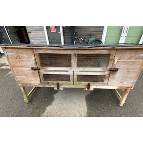 37 - Large wooden rabbit/pet hutch. Dim, W196 X D 72 X H102 CM