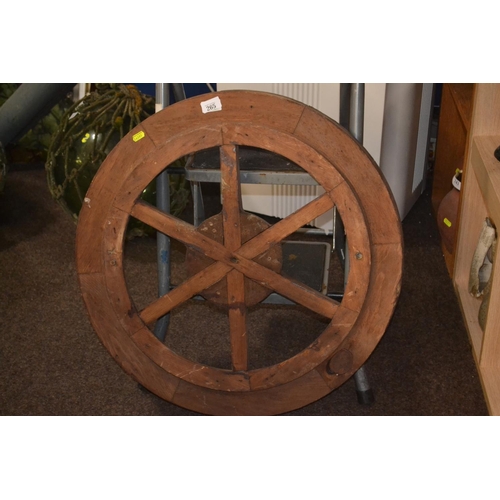 265 - Wooden wheel casting pattern for a train wheel, dia. 65cm