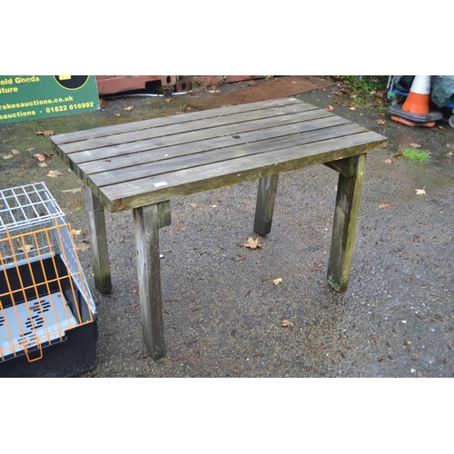 32 - Rustic garden table (a bit wobbly!) 119cm x 62cm