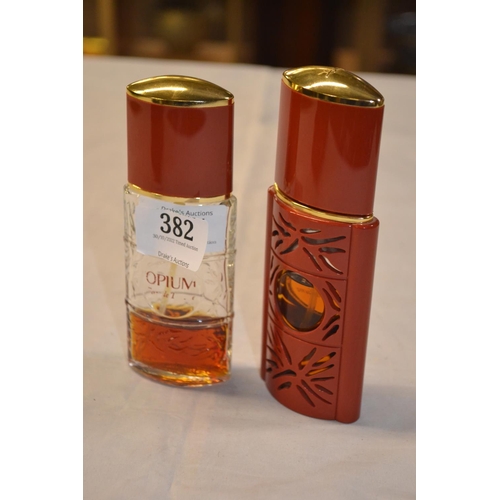 382 - Two bottles of Yves Saint Laurent Opium, including Opium Secret de Parfum 30ml & Opium 50ml, bot... 