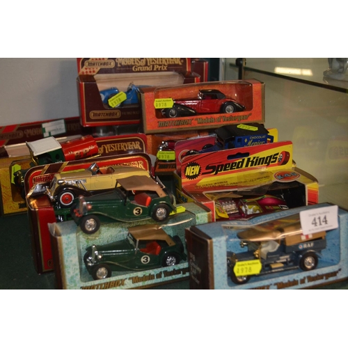 414 - 16 model cars and trucks from Yesteryear, majority boxed with some unboxed.