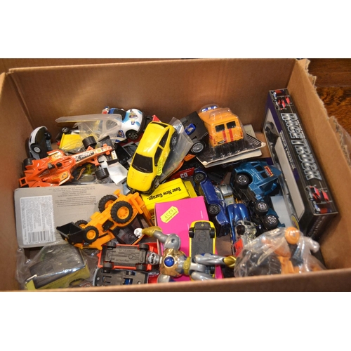 423 - Box of diecast vehicles, figures & others. Some boxed.