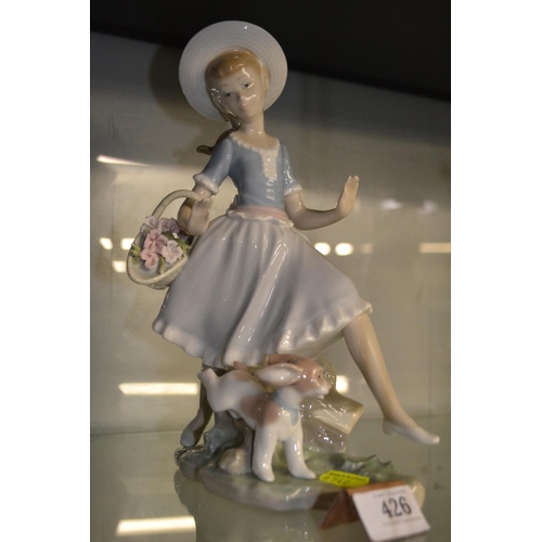 426 - Lladro girl with puppy. 